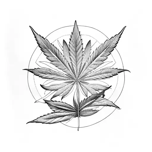 cannabis flower tattoo design idea