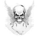 grim reaper walking through graveyard tattoo design idea