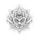 ourboros snake with a lotus flower in the center tattoo design idea