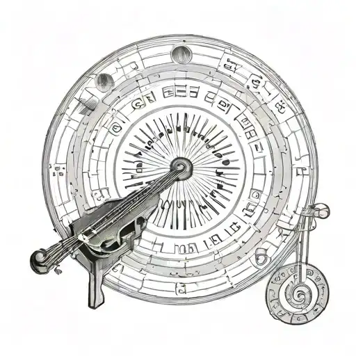 the circle of fifths with a marimba wrapped around it. tattoo design idea