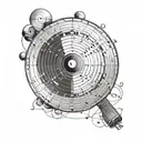 the accurate circle of fifths  with a marimba wrapped around its edges tattoo design idea