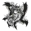 Combine elements from your favorite video game with a traditional Japanese anime character tattoo design idea