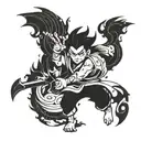 Combine elements from your favorite video game with a traditional Japanese anime character tattoo design idea