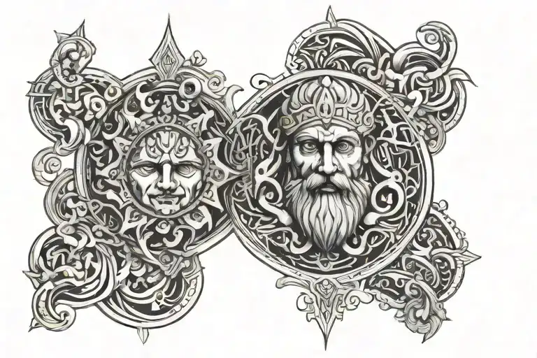 stoic virtues tattoo design idea