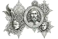 stoic virtues tattoo design idea