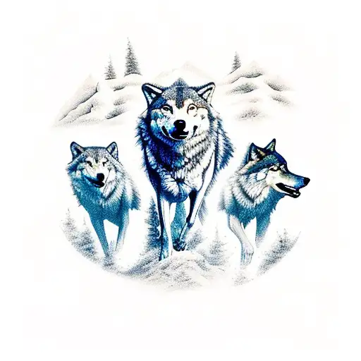 Three Wolves Howling At The Moon Wolf Lover' Sticker | Spreadshirt