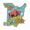 Illinois sign with bulls that says Chicago   tattoo design idea