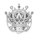 king's crown made of bones  tattoo design idea
