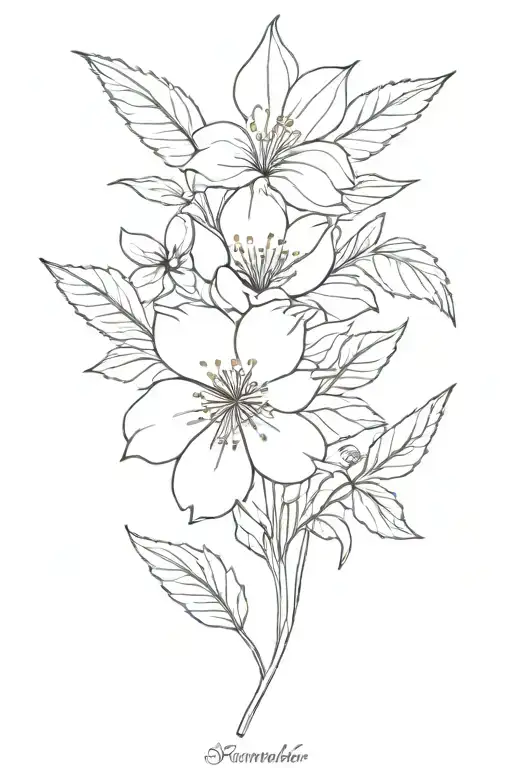 birth flower november and october tattoo design idea
