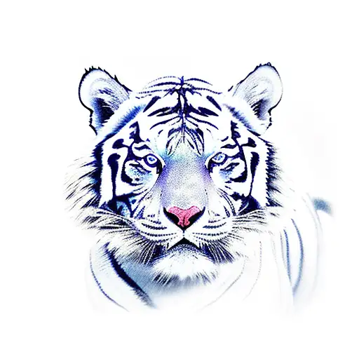 white tiger and blood  tattoo design idea