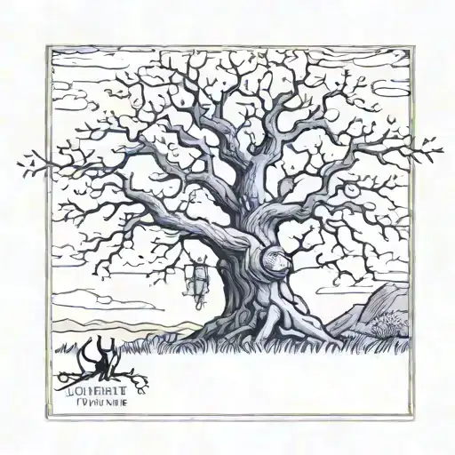 whomping willow, hermit tarot tattoo design idea