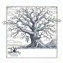 whomping willow, hermit tarot tattoo design idea