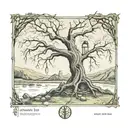 whomping willow, hermit tarot tattoo design idea