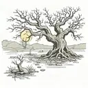 whomping willow, hermit tarot tattoo design idea