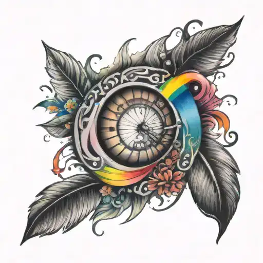 rainbow, number 8 tattoo design idea