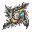rainbow, number 8 tattoo design idea