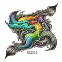 rainbow, number 8 tattoo design idea