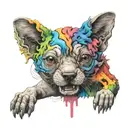 rainbow, number 8 tattoo design idea