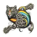 rainbow, number 8 tattoo design idea