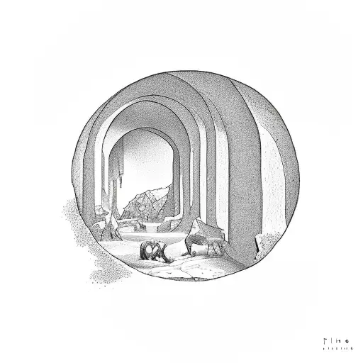 Plato's cave tattoo design idea