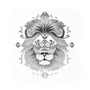 Lion samurai face wielding a katana tattoo design idea