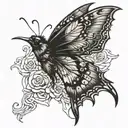 crow butterfly tattoo design idea