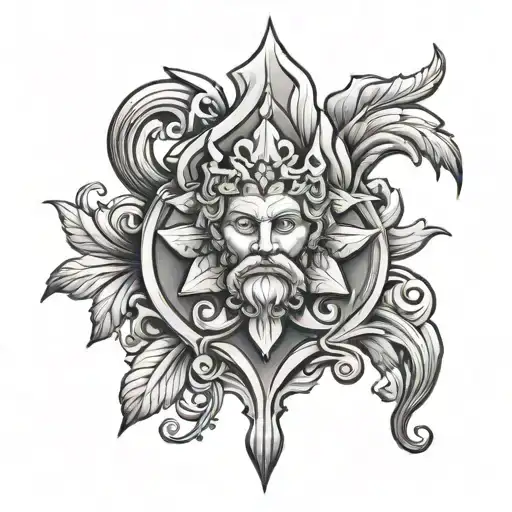 stoic virtues tattoo design idea