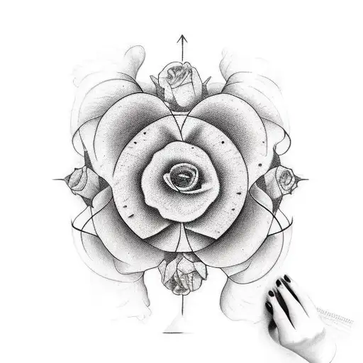 A person who is tired of the steps she has gone through is hard to deal with, but still motivates herself to continue an tattoo design idea