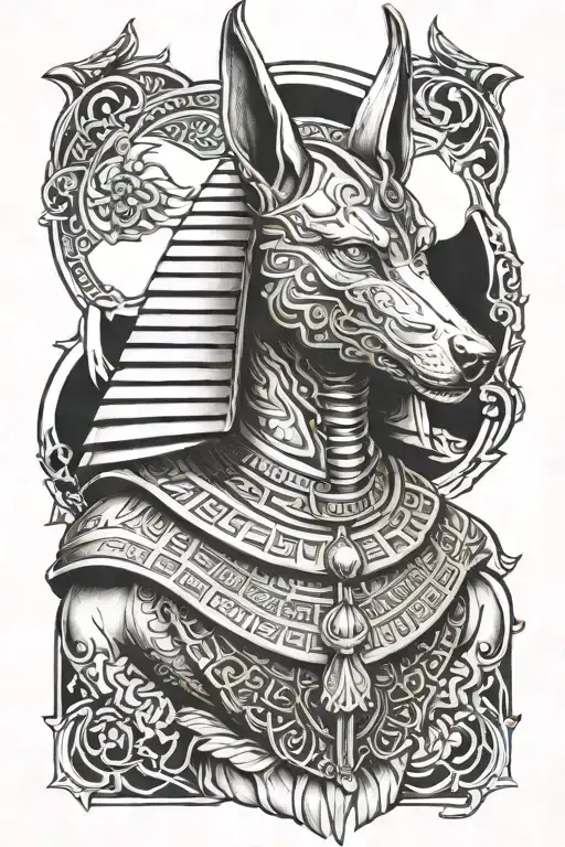 Anubis egypcian god tattoo design idea