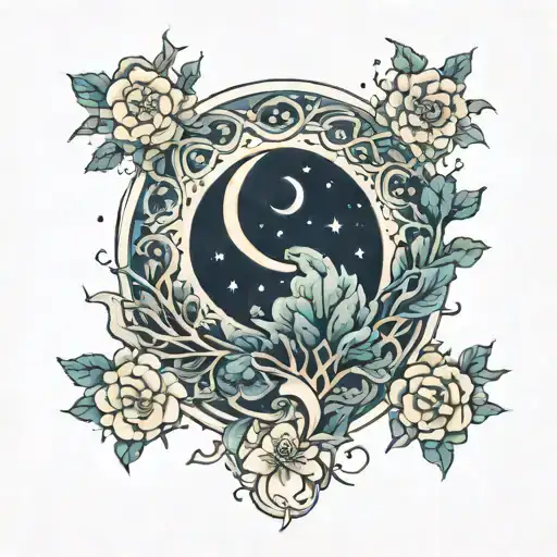 kale lemery the moon tattoo design idea