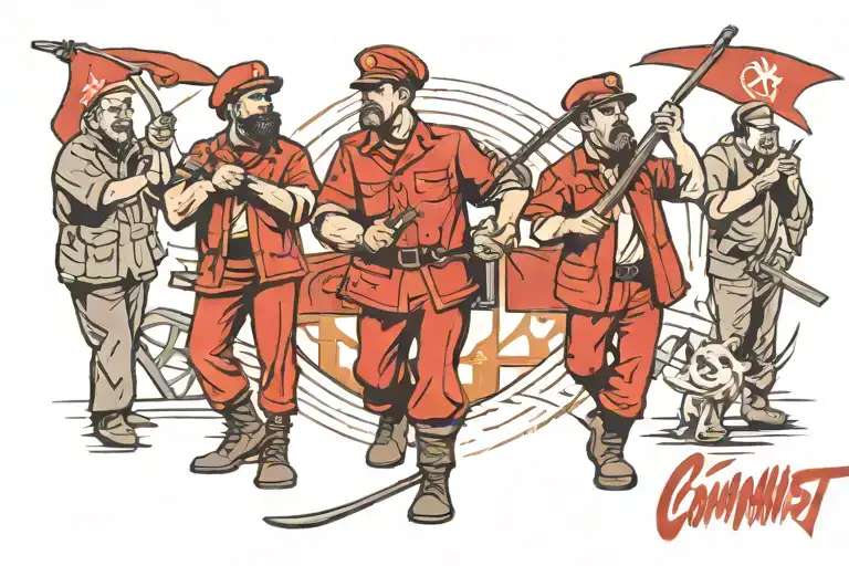 communist workers on strike tattoo design idea