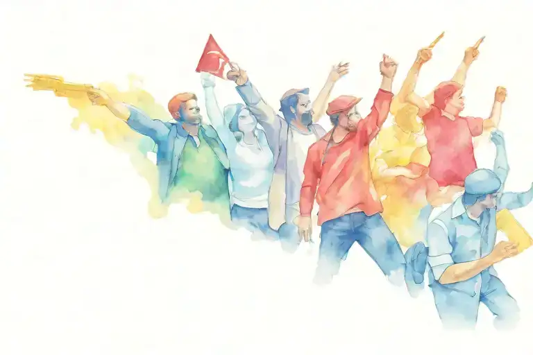 communist crowd on strike tattoo design idea