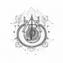An abstract design combining electrical symbols and a treble clef tattoo design idea