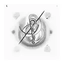 An abstract design combining electrical symbols and a treble clef tattoo design idea