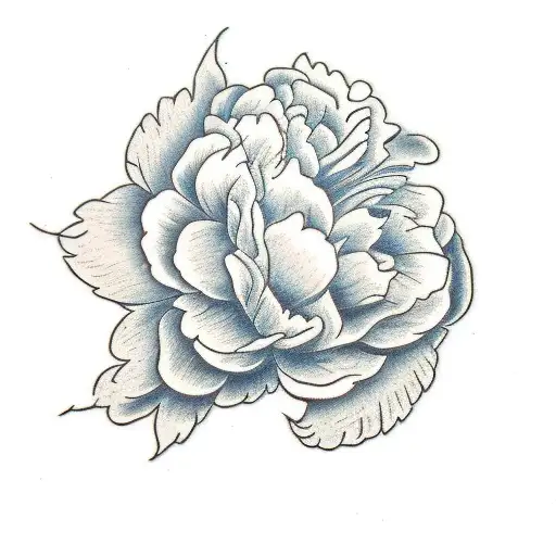 peony birthdate tattoo design idea