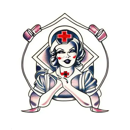 nurse with a cross tattoo design idea