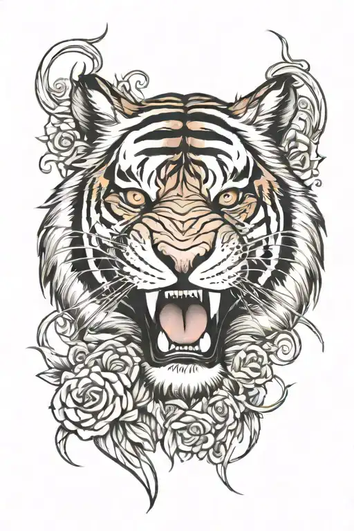 tiger inside claw marks tattoo design idea