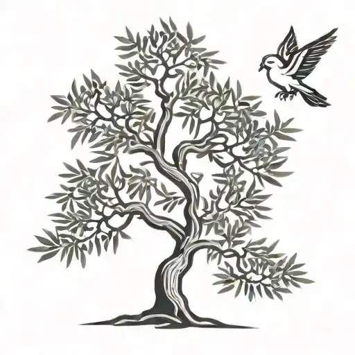 Libra (Justice): Olive Tree (Peace): seagull freedom ohm tattoo design idea