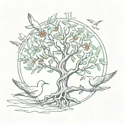 Libra (Justice): Olive Tree (Peace): seagull (freedom) ohm sign (unity) tattoo design idea