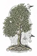Libra (Justice) Olive Tree (Peace): seagull freedom, ohm sign tattoo design idea