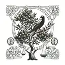 Libra (Justice): Olive Tree (Peace): seagull (freedom) ohm sign (unity) tattoo design idea