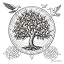 Libra (Justice): Olive Tree (Peace): seagull (freedom) ohm sign (unity) tattoo design idea