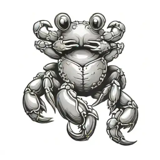cute crab tattoo design idea