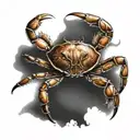 cute crab tattoo design idea