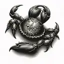 cute crab tattoo design idea