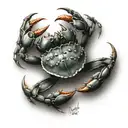 cute crab tattoo design idea