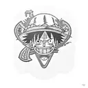 Luffy and the crew tattoo design idea