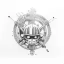 Luffy and the crew tattoo design idea