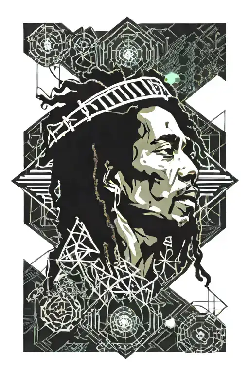 bob marley tattoo design idea
