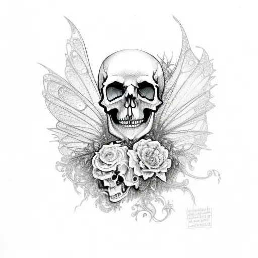 Skull Art Angel Tattoo Stock Illustration - Download Image Now - Angel,  Human Skeleton, 2015 - iStock